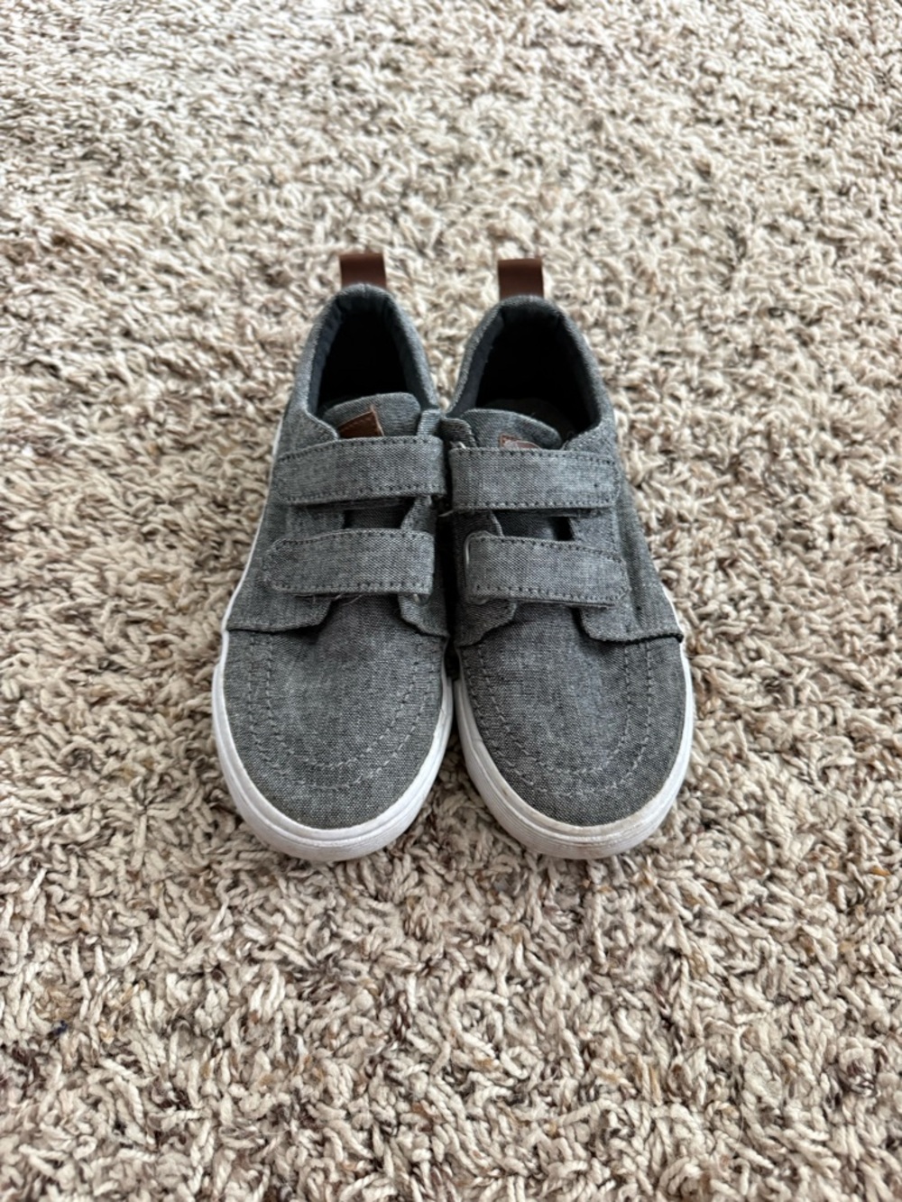 Gray Kids Velcro Casual Sneakers